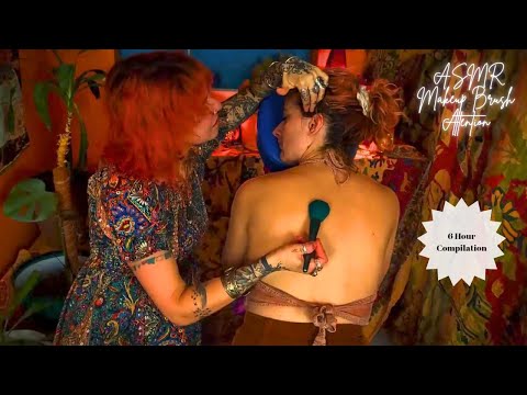 Real Person ASMR • MAKEUP BRUSH ATTENTION COMPILATION | tingles, whispers, tracing, sleep, relax