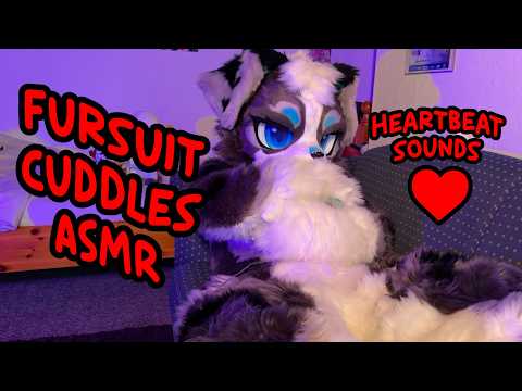Fursuit cuddles just for YOU ❤️ Furry ASMR (Heartbeat sounds, mic brushing, whispering)