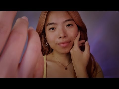 Feel the Day Melt Away 😌💜 ASMR Gentle Face Touching for Sleep 