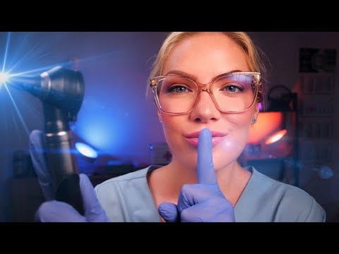 ASMR Inaudible Otoscope Exam 👂 Ear Tapping, Binaural & Up Close Ear to Ear Whispers