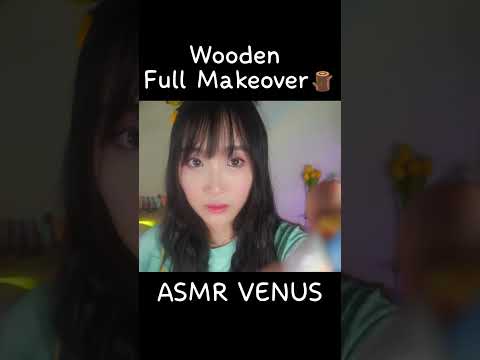 ASMR Shorts Wooden Full Makeover🪵ㅣCozy Wooden Facial Cleansing🫧Skincare🧴Makeup💄Haircut✂️ Manicure💅