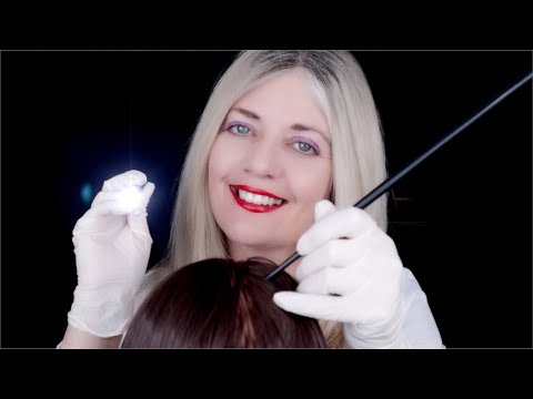 ASMR Scalp Check, Hair Play & Treatment - Brushing, Parting, Drops, Scratching, Gloves, Lights