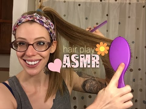 ASMR **EXTREMELY TINGLY** HAIR PLAY | BRUSHING | COMBING | FLIPPING | PARTING (Inaudible, Whispered)