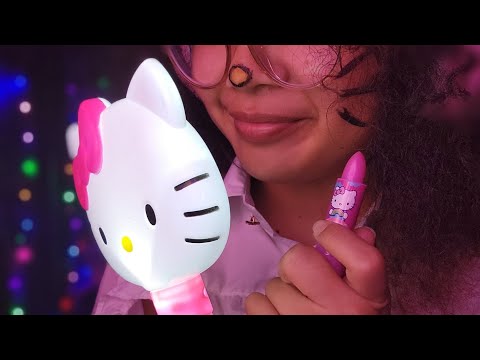 ASMR Hello Kitty Lip Balm Application💄(Ramble & Mouth Sounds)