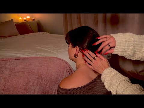 You’re Safe Here 🤍 Real Person ASMR with Hair Play & Gentle Back Scratching
