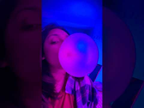 BUBBLE GUM ASMR | blowing pretty bubbles and popping sounds #bubble #bubblegum