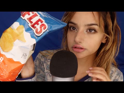 ASMR Eating Crunchy Ruffles Mouth Sounds