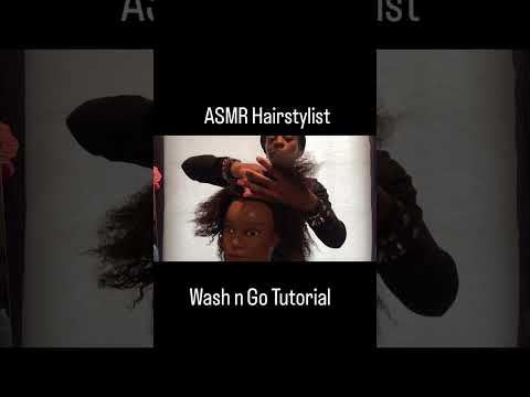 ASMR Hairstylist Wash N Go Tutorial Roleplay #satisfyingvideo  #asmrhairplay #SilkHairCareSeries