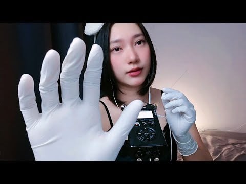 ASMR Hair Ear Cleaning White Latex Gloves 