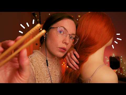 ASMR NO TALKING Hairplay, Mouth Sounds, Face Touching 🌛 [with Pigeons]