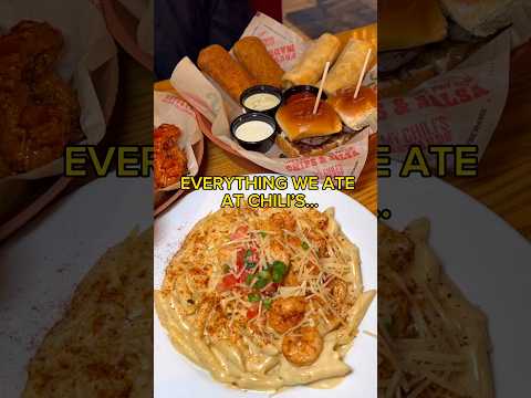 EVERYTHING WE ATE AT CHILI'S #shorts #viral #mukbang