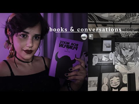 ASMR | CONVERSANDO E MOSTRANDO LIVROS📓(não intencional)