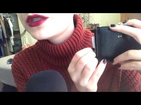 ASMR | Leather Sounds [what's in my wallet, whispers]