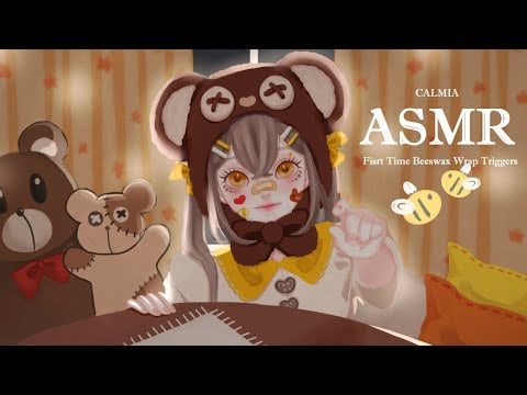 ୨୧⊹ASMR⊹୨୧ First time BEESWAX WRAP triggers ｜no talking｜scratch, tap