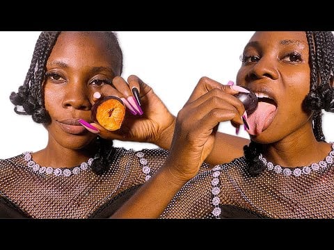Asmr spit painting, teeth tapping and scratching, plump eating and licking 