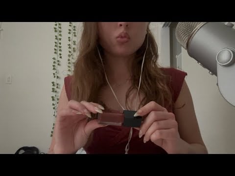 ASMR | lipgloss pumping, counting asmr, teeth tapping | custom for miguel