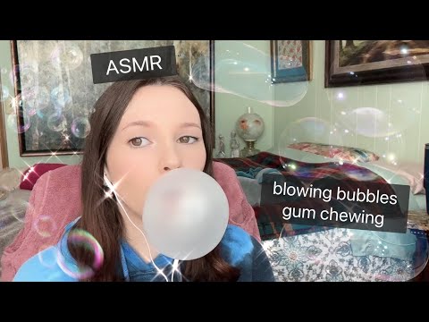 ASMR 🍬🫧 Blowing Bubbles & Gum Chewing  ┊ White Noise, Rummaging, Brushing, No Talking