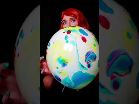 ASMR: Inflating/Popping Multi Color Balloon #shorts