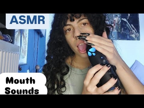 ASMR Mouth Sounds | Wet and dry + trigger words, cupped and up-close(kinda chaotic)