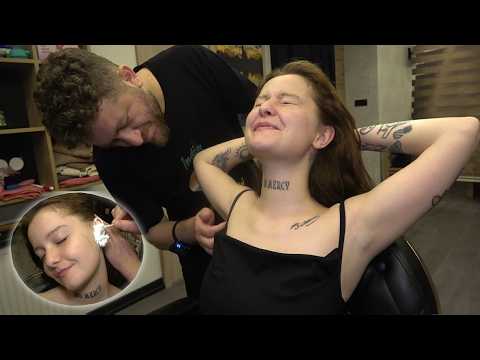 FEMALE EAR CARE + TICKLE BODY MASSAGE + CRACKS + WASH + chest,foot,chest,belly,armpit & body massage