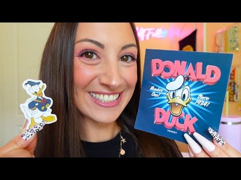 ASMR *Finally* Opening My Donald Duck Sticker Pack! 💙💛(tiny taps, tracing, mouth sounds)