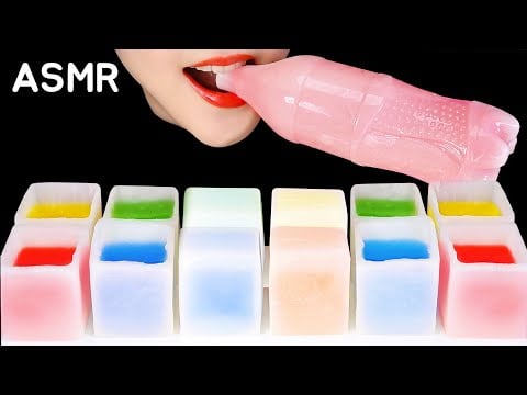GIANT WAX BOTTLE CANDY ASMR HOMEMADE WAX CANDY ASMR PINWHEEL JELLY MUKBANG ASMR