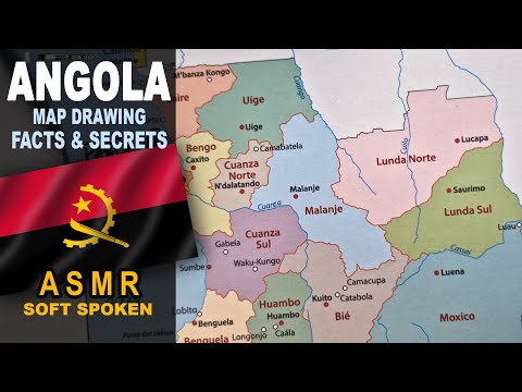 ASMR soft spoken facts - Tracing ANGOLA map contour with its regions [Facts and Secrets]