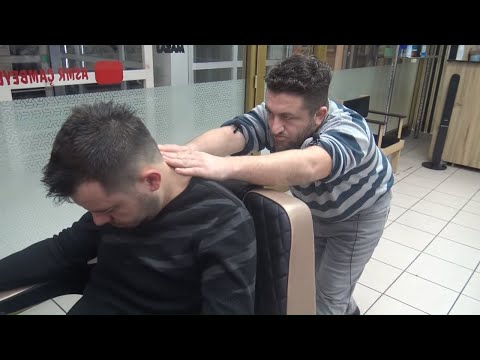 ASMR TURKISH BARBER MASSAGE =EAR BURN= NECK CRACK = =head,back,foot,ear,face,sleep,energy massage