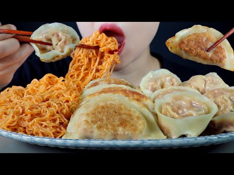 ASMR Kimchi Mandu and Spicy Bibimmyeon | Dumplings and Noodles | Cooking and Eating | Mukbang