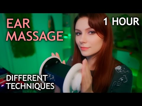 ASMR Different Types of Ear Massage for 1 hour 💎 Oil, Cream, Foam, and More, No Talking