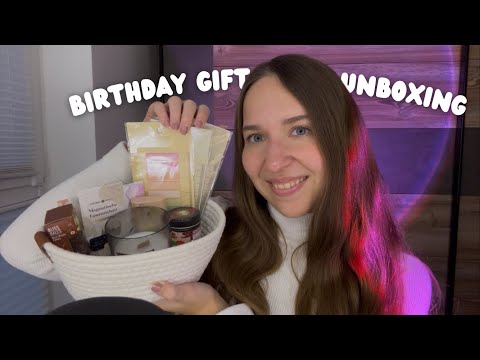 ASMR Birthday Gift Unboxing 🎂 (Tapping, Scratching, Whispering, Show & Tell)