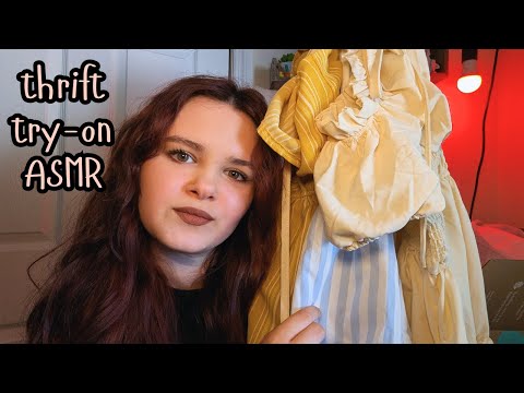 trying on thrifted dresses ASMR haul 👗