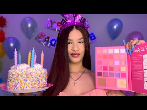 ASMR Celebramos tu Cumpleaños (maquillaje, peinado, atención personal) 🥳🎂🎁