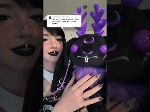 spooky plushy? spooky plushy! 🐰💜🖤 || #asmr #asmrshorts #altgirl #gothgirl #gifted