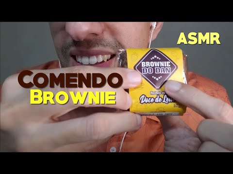 ASMR COMENDO BROWNIE DO DAN 😅 MUKBANG