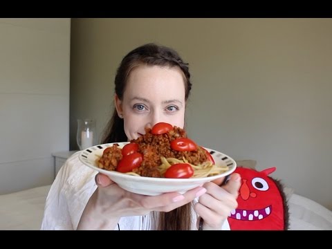 ASMR Whisper Eating Sounds | Spaghetti With Vegan Meat Sauce