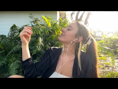 ASMR outside 🌿 whispering, tapping, & hand movements