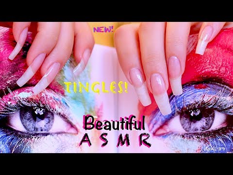 ✶ NEW ASMR 🎧 Who recognized these eyes? 📦 Unboxing ~Scratching ~Tapping ~etc! 😍 Natural Long Nails ★