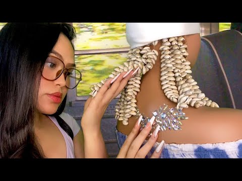 ASMR 🐚 Shy Girl On Bus Plays W/ Your Seashell Hair (Your Hair Is GLASS SEASHELLS) + Back Scratch RP