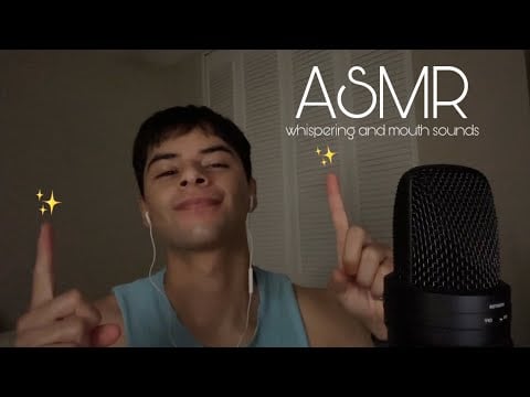 ASMR mic scratching, whispering and mouth sounds
