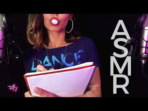 ASMR | Gum Chewing, Gum Cracking w/ Writing Sounds | Pencil Sounds (No Talking)