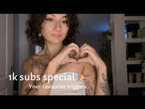 1 Hour ASMR with your favourite triggers - 1k special 