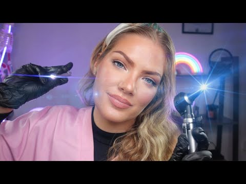 ASMR Medical Ear Exam: Otoscope Inspection, Ear Cleaning & Up Close Whispers, Binaural Audio
