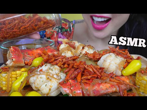 ASMR SEAFOOD BOIL + FRIED CHILI (SATISFYING EATING SOUNDS) NO TALKING | SAS-ASMR
