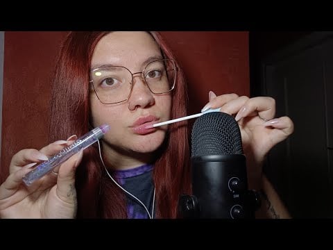 LIPGLOSS APPLICATION (Tingly Kisses + Mouth Sounds) 😴💜 | ASMR ITA
