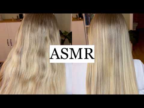 ASMR | Calming Hair Straightening For Sleep (Spraying, Sectioning, Hair Brushing, No Talking)