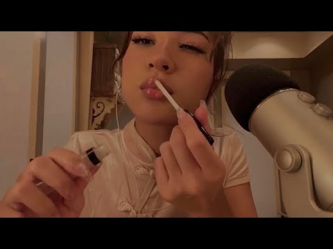 ASMR Applying Too Much Lipgloss (No Talking)