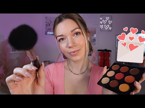 ASMR Friend Does Your Valentine's Day Makeup (Layered Sounds) Roleplay | Soft Spoken