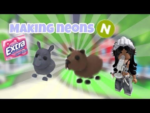 Making neons in adopt me roblox || mouth sounds + gum chewing 🩵🌺