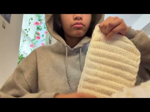 asmr crocheting my winter scarf ⁺˚🧣⋆｡°☕✩₊